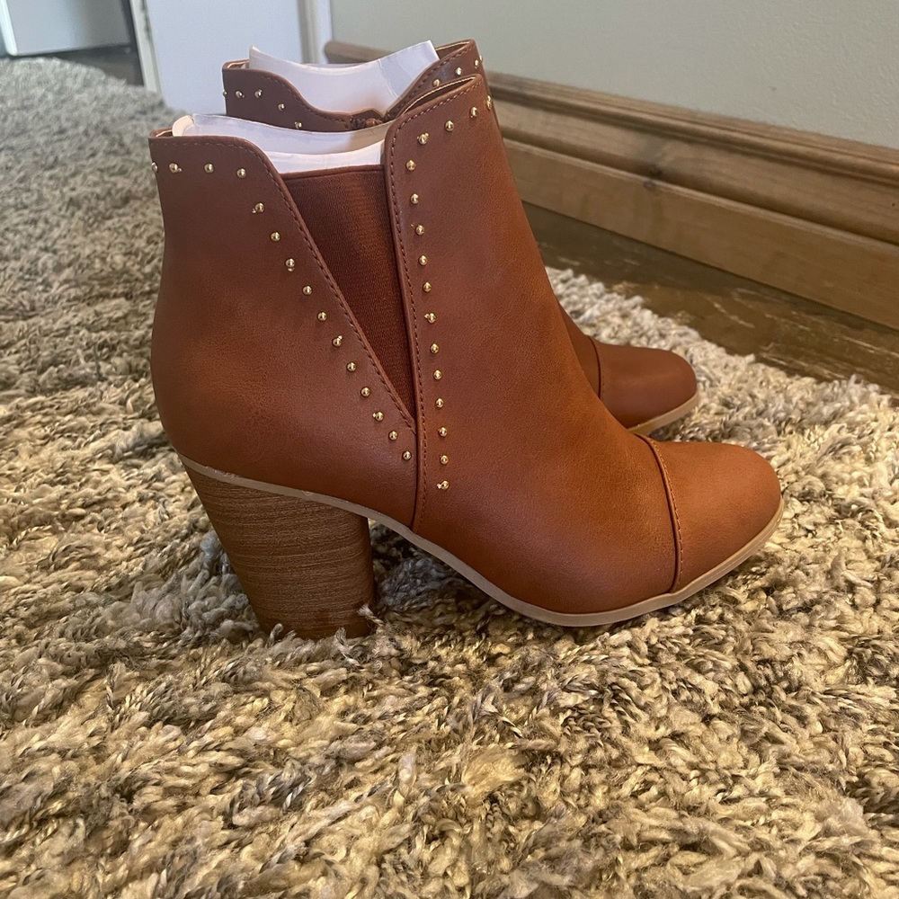 Lauren Conrad cognac booties